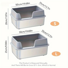 Load image into Gallery viewer, Stainless Steel Cat Litter Box | Non-Stick, High Wall Enclosure
