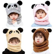 Load image into Gallery viewer, Kids Fuzzy Panda Scarf Hat with Ears
