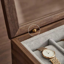 Load image into Gallery viewer, Walnut Watch Collection Box with Glass Top
