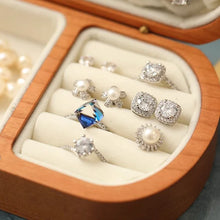 Load image into Gallery viewer, Mini Portable Jewelry Box Compact Wooden Travel Organizer
