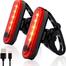 Load image into Gallery viewer, USB Rechargeable Rear Bike Tail Light – Ultra-Bright Red LED Cycle Safety Light
