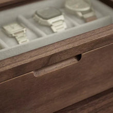 Load image into Gallery viewer, Walnut Watch Collection Box with Glass Top
