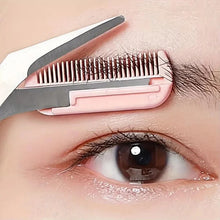 Load image into Gallery viewer, Stainless Steel Eyebrow Trimmer Scissors with Comb
