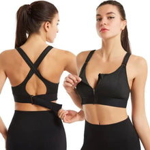 Load image into Gallery viewer, Adjustable Zip-Front Sports Bra with Underwire Support and Push-Up Design
