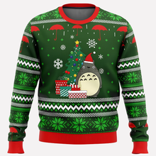 Load image into Gallery viewer, Neon Christmas Sweater with Reindeer and Snowflake Graphics, Unisex Relaxed Fit
