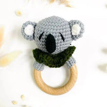Load image into Gallery viewer, Baby Rattle in Wood and Crochet
