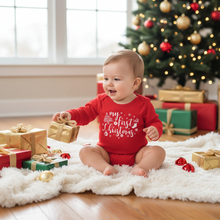 Load image into Gallery viewer, My First Christmas Deer Print Cotton Baby Romper
