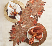 Load image into Gallery viewer, Cornucopia Napkin Ring with Raised Berries and Pumpkins, Set of 4
