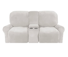Load image into Gallery viewer, 2 Seat Recliner Cover with Cup Holders Soft Non Slip 12 Colors
