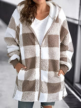 Load image into Gallery viewer, Women Oversized Hoodie Plaid Loose Overcoat

