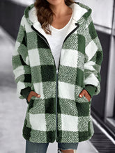 Load image into Gallery viewer, Women Oversized Hoodie Plaid Loose Overcoat
