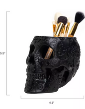 Load image into Gallery viewer, Black Skull Makeup Brush Holder
