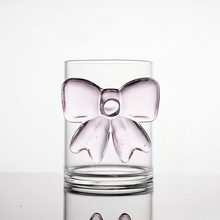 Load image into Gallery viewer, Elegant Pink Bow Glass Cup with Handle, Heat-Resistant High Borosilicate Dessert Bowl
