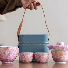 Load image into Gallery viewer, Portable Enamel Travel Tea Set with Teapot and Three Cups
