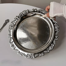 Load image into Gallery viewer, Retro Luxury Silver Plated Dessert Tray and Decorative Plate for Cakes, Fruits, Snacks, and Jewelry
