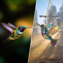 Load image into Gallery viewer, Hummingbird Suncatcher Colorful Window Hanging
