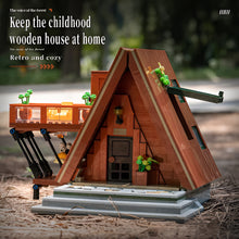Load image into Gallery viewer, A Frame Cabin Building Blocks Set Creative Technical Assembly Bricks STEM Educational Desktop Model
