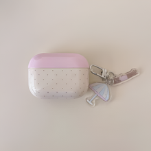 Load image into Gallery viewer, Stylish Beige Pink IMD Earphone Case with Pendant Hook
