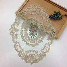 Load image into Gallery viewer, Elegant Embroidered Lace Round Tablecloth with Matching Napkins and Coasters for Dining and Events
