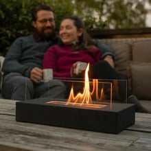 Load image into Gallery viewer, Tabletop fire pit with s’mores maker kit – portable mini fireplace for indoor/outdoor use
