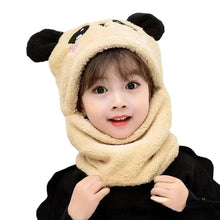 Load image into Gallery viewer, Kids Fuzzy Panda Scarf Hat with Ears
