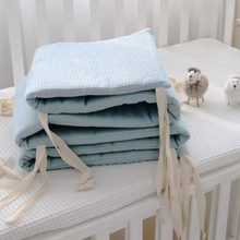 Load image into Gallery viewer, Waffle Cotton Baby Crib Bumper One Piece Washable Anti Collision Cushion for Newborn Nursery Decor
