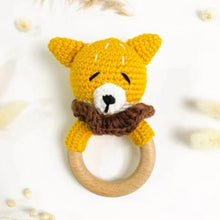Load image into Gallery viewer, Baby Rattle in Wood and Crochet
