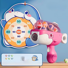 Load image into Gallery viewer, Whale Sticky Ball Throw Toy Set for Kids Soft Ball Launcher and Dart Target Game

