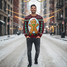 Load image into Gallery viewer, Gingerbread Man 3D Printed Ugly Christmas Crewneck Sweatshirt for Men
