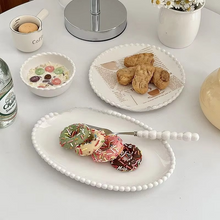 Load image into Gallery viewer, Elegant Ceramic Pearl-Edged Plates for Breakfast, Steak, and Western Cuisine
