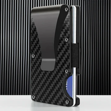 Load image into Gallery viewer, RFID Blocking Men's Carbon Fiber Metal Wallet
