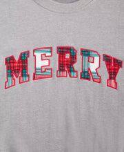 Load image into Gallery viewer, Hip Length Merry Plaid Sweatshirt with Crew Neckline and Long Sleeves
