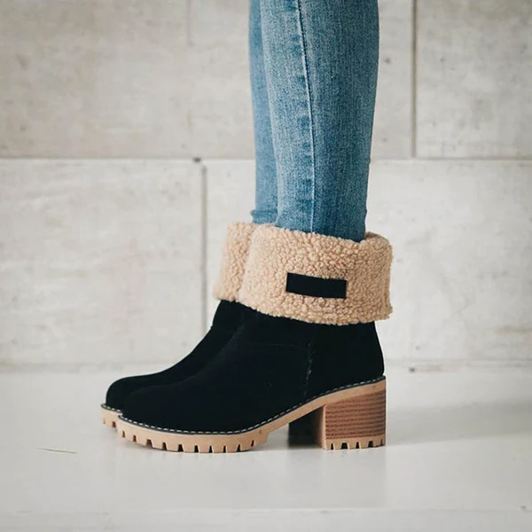 Womens Block Heel Snow Boots | Warm & Stylish - Perfect Winter Gift