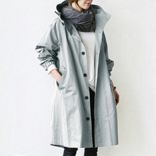 Load image into Gallery viewer, Hooded Waterproof Trench Coat
