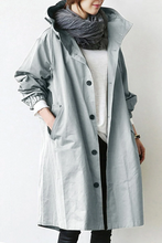 Load image into Gallery viewer, Hooded Waterproof Trench Coat
