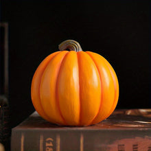 Load image into Gallery viewer, Resin Jack O Lantern Decoration with Carved Skull Detail
