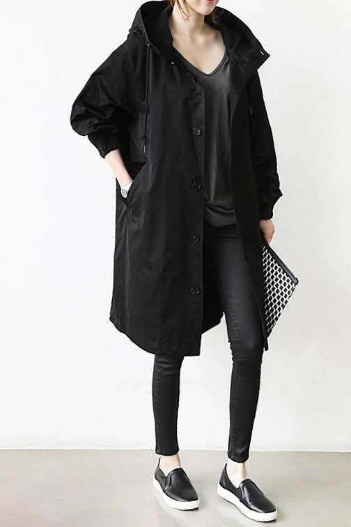 Hooded Waterproof Trench Coat