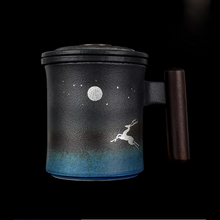 Load image into Gallery viewer, Ceramic Tea Filter Mug with Lid and Large Capacity for Home or Office
