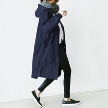 Load image into Gallery viewer, Hooded Waterproof Trench Coat

