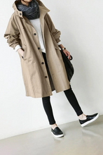 Load image into Gallery viewer, Hooded Waterproof Trench Coat
