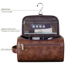Load image into Gallery viewer, Men's Large Leather Travelling Toiletry Bag
