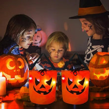 Load image into Gallery viewer, Light Up Pumpkin Halloween Treat Bag
