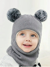 Load image into Gallery viewer, Cute Kids Winter Balaclava with Double Pom Poms
