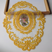 Load image into Gallery viewer, Elegant Embroidered Lace Round Tablecloth with Matching Napkins and Coasters for Dining and Events
