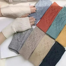 Load image into Gallery viewer, Cable Knit Fingerless Gloves for Winter Warmth
