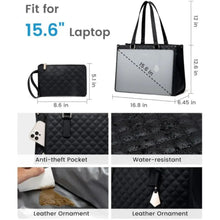 Load image into Gallery viewer, Quilted Tote Bag with Insulated Lunch Bag
