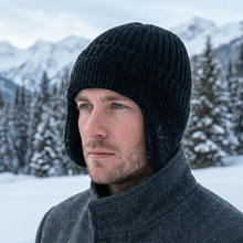 Load image into Gallery viewer, Knitted Winter Hat With Fleece Lining and Ear Covers
