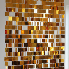 Load image into Gallery viewer, Golden Square Sequin Curtain Panels for Party and Event Décor

