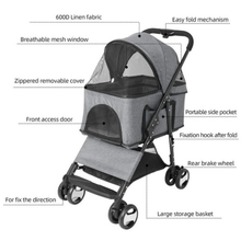 Load image into Gallery viewer, Large Pet Stroller Carrier with Detachable Cart and Rain Cover
