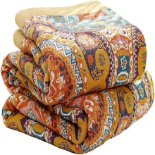 Load image into Gallery viewer, Sunrise Boho Reversible Blanket, 100% Cotton Cooling Quilt
